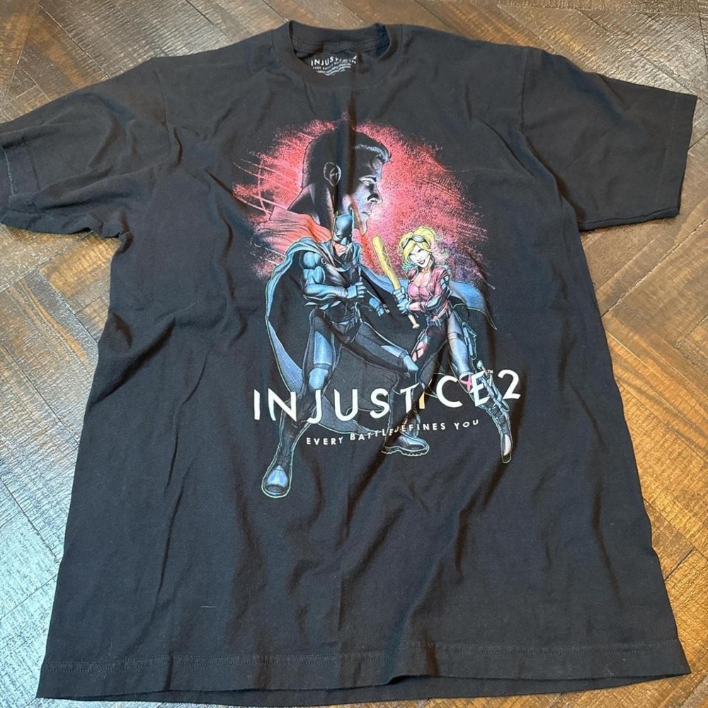 Injustice 2 Graphic Tee DC Batman Harley Quinn Game Shirt‎ Large